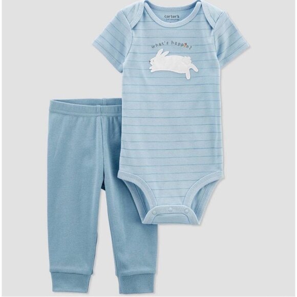 Carter's Just One You®️ Baby 2pc Carrot Pocket Set Blue Szs Newborn/9M - Picture 1 of 14